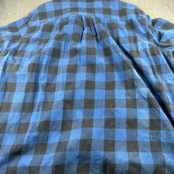 St. Johns Bay Mens 3XL Blue Black Buffalo Plaid Flannel Button Down Shirt Cotton - Picture 8 of 9